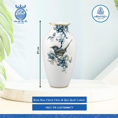 Bình Hoa Chích Chòe & Qủa Quất - Cobalt Vàng Cao: 27cm ML I Sứ Bình Hoa Flower Vase TB 112776396CV