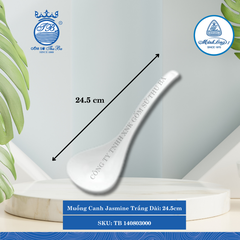 Muỗng Canh Jasmine Trắng Dài:24.5cm Rộng: 8cm Cao: 8cm ML I Sứ Ladle TB 140803000