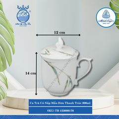 Ca Trà Có Nắp Mẫu Đơn Thanh Trúc 300ml Dài:12cm Rộng: 8.5cm Cao: 14cm ML I Sứ TB 153009176