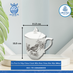 Ca Trà Có Nắp Mẫu Đơn Chim Hút Mật 300ml Dài:11.5cm Rộng: 10cm Cao: 12.5cm ML I Sứ TB 153048395HM