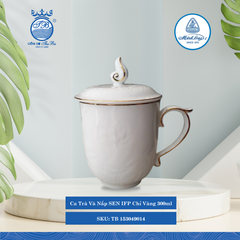 Ca Trà Có Nắp Sen Chỉ Vàng 300ml ML I Sứ TB 153049014