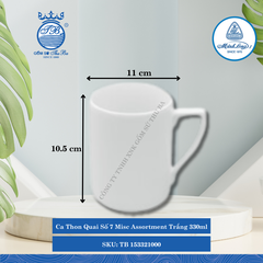 Ca Thon Quai Số 7 Misc Assortment Trắng 330ml Dài:11cm Rộng: 8cm Cao: 10.5cm ML I Sứ TB 153321000