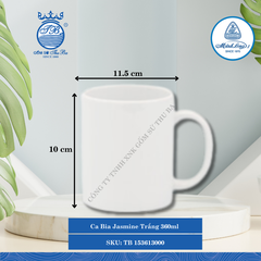 Ca Bia Jasmine Trắng 360ml Dài:11.5cm Rộng: 8cm Cao: 10cm ML I Sứ Beer Mug TB 153613000