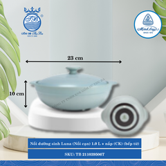 Nồi Cạn Có Nắp Dưỡng Sinh Luna Healthy Cook Màu Xám 2 (Nhiều Size, Nhiều Loại) ML I Sứ