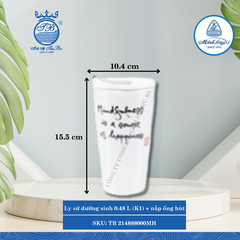 Ly Giữ Nhiệt Có Nắp, Ống Hút Dưỡng Sinh Trắng - C4 Ø: 10.4cm 480ml Cao: 15.5cm ML I Sứ TB 214888000MH