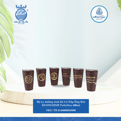 Bộ Ly Giữ Nhiệt Có Nắp Và Ống Hút Dưỡng Sinh Tử Sa Nâu 480ml ML I Sứ TB 214888504H06
