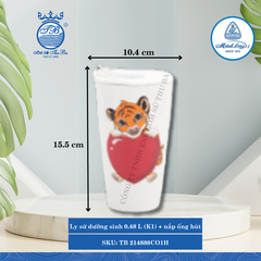Ly Giữ Nhiệt Có Nắp, Ống Hút Dưỡng Sinh Hổ Hạnh Phúc Ø: 10.4cm 480ml Cao: 15.5cm ML I Sứ TB 214888CO1H