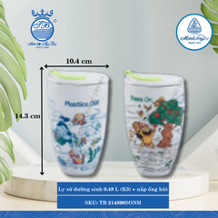 Ly Giữ Nhiệt Có Nắp, Ống Hút Dưỡng Sinh Sơn Tinh Thủy Tinh Ø: 10.4cm 480ml Cao: 14.3cm ML I Sứ TB 214890SONH
