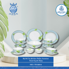 Bộ Đồ Ăn 22 Sản Phẩm Jasmine Tích Tuyết Thảo ML I Sứ TB 22314