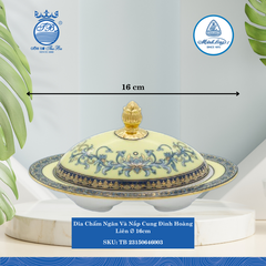 Dĩa Chấm 2 Ngăn Hoàng Cung Hoàng Liên Dài:16cm Rộng: 9.8cm ML I Sứ TB 23150646003