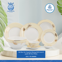 Bộ Đồ Ăn 25 Sản Phẩm Camellia Hương Biển Kem ML I Sứ TB 25089B