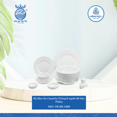 Bộ Đồ Ăn 25 SP Camellia Trắng (Nhiều Loại) ML I Sứ