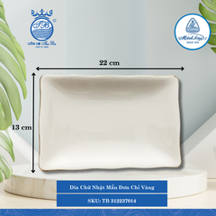 Dĩa Chữ Nhật Mẫu Đơn Chỉ Vàng (Nhiều Size) ML I Sứ