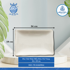 Dĩa Chữ Nhật Mẫu Đơn Chỉ Vàng (Nhiều Size) ML I Sứ