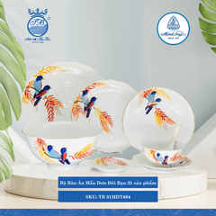 Bộ Đồ Ăn 31 Sản Phẩm Mẫu Đơn Đôi Bạn ML I Sứ TB 31MDT484
