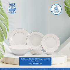 Bộ Đồ Ăn 32 Sản Phẩm Đài Các Chỉ Vàng ML I Sứ TB 32014DC