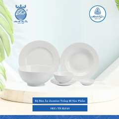 Bộ Đồ Ăn 35 Sản Phẩm Jasmine Trắng ML I Sứ TB 35JAS