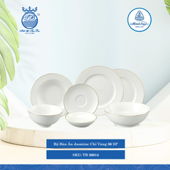 Bộ Đồ Ăn 36 Sản Phẩm Jasmine Chỉ Vàng ML I Sứ TB 36014