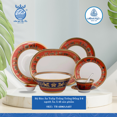 Bộ Đồ Ăn 45 Sản Phẩm Tulip Trống Đồng 3 ML I Sứ TB 4506AA457