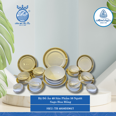 Bộ Đồ Ăn 48 Sản Phẩm Sago Hoa Hồng ML I Sứ TB 4810DD017