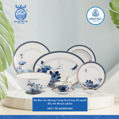 Bộ Đồ Ăn 48 Sản Phẩm Hoàng Cung Sen Vàng ML I Sứ TB 4810DD345