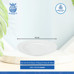 Dĩa Lót Oval Daisy Trắng Dài:14cm Rộng: 10cm Cao: 2cm ML I Sứ TB 571408000