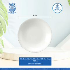 Dĩa Tròn Sâu Mẫu Đơn Chỉ Vàng (Nhiều Size) ML I Sứ