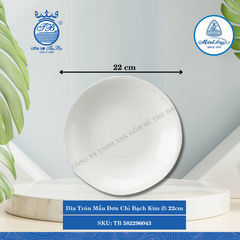Dĩa Tròn Mẫu Đơn Chỉ Bạch Kim (Nhiều Size) ML I Sứ