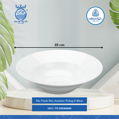 Dĩa Vành Sâu Jasmine Trắng (Nhiều Size) ML I Sứ