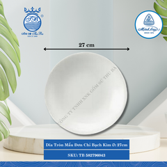 Dĩa Tròn Mẫu Đơn Chỉ Bạch Kim (Nhiều Size) ML I Sứ