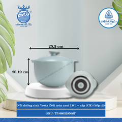 Nồi Tròn Cao Có Nắp Dưỡng Sinh Vesta Healthy Cook Màu Xám 2 (Nhiều Size, Nhiều Loại) ML I Sứ