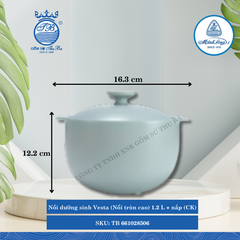 Nồi Tròn Cao Có Nắp Dưỡng Sinh Vesta Healthy Cook Màu Xám 2 (Nhiều Size, Nhiều Loại) ML I Sứ