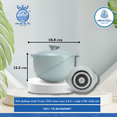 Nồi Tròn Cao Có Nắp Dưỡng Sinh Vesta Healthy Cook Màu Xám 2 (Nhiều Size, Nhiều Loại) ML I Sứ