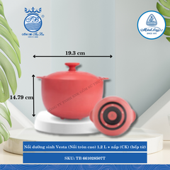 Nồi Tròn Cao Có Nắp Dưỡng Sinh Vesta Healthy Cook Màu Đỏ 2 (Nhiều Size, Nhiều Loại) ML I Sứ