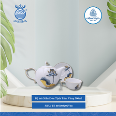 Bộ Trà Mẫu Đơn Tịnh Tâm Vàng 700ml ML I Sứ Tea Set TB 687008207V03