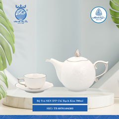 Bộ Trà Sen Chỉ Bạch Kim 700ml ML I Sứ Tea Set TB 68701404303