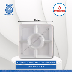 Khay Khai Vị Vuông 11.5" J&K Trơn Plain (Trắng Trơn) Dài: 29.5cm Rộng: 29.5cm Cao: 4.5cm Superware Nhựa TV314-11.5 P