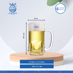 Ly Quai Ø: 10.3cm ØĐáy: 6cm 325ml Cao: 13.1cm 6 lố/Thùng 6 c/Hộp 29Gr. Thủy Tinh UG 139