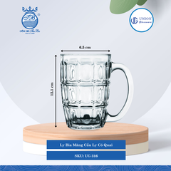 Ly Bia Măng Cầu Ø: 11.9cm ØĐáy: 5.9cm 410ml Cao: 12.1cm 6 lố/Thùng 6 c/Hộp 27Gr. Thủy Tinh UG 316