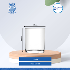 Ly Trà Ø: 4.6cm ØĐáy: 4.2cm 60ml Cao: 5.8cm 12 lố/Thùng 6 c/Hộp 12Gr. Thủy Tinh UG 323