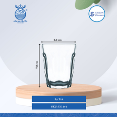 Ly Trà Ø: 6.3cm ØĐáy: 3.9cm 140ml Cao: 7.8cm 12 lố/Thùng 6 c/Hộp 18Gr. Thủy Tinh UG 344