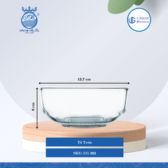Tô Trơn 6 Ø: 13.9cm ØĐáy: 6.9cm 615ml Cao: 6cm 6 lố/Thùng 6 c/Hộp 23Gr. Thủy Tinh UG 382
