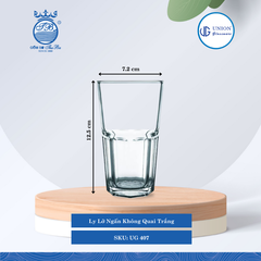 Ly Lỡ Ngấn Ø: 7.2cm ØĐáy: 5.3cm 288ml Cao: 12.5cm 6 lố/Thùng 6 c/Hộp 26Gr. Thủy Tinh UG 407