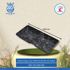 Chấm 2 Ngăn Lớn C103 Vân Đá Bộ Vân Đá Đen Dài: 14.8cm Rộng: 7.4cm Cao: 2cm Fataco Nhựa VD C103 VDD