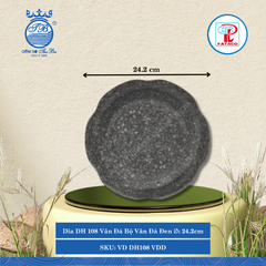 Dĩa DH 106, DH 107, DH 108, DH 109 Vân Đá Bộ Vân Đá Đen (Nhiều Size) Fataco Nhựa