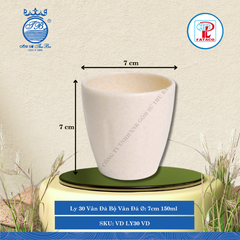 Ly 30 Vân Đá Bộ Vân Đá Ø: 7cm 150ml Cao: 7cm Fataco Nhựa VD LY30 VD