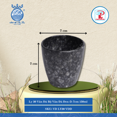 Ly 30 Vân Đá Bộ Vân Đá Đen Ø: 7cm 150ml Cao: 7cm Fataco Nhựa VD LY30 VDD
