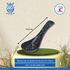 Muỗng cơm No 25 Vân Đá Bộ Vân Đá Đen Dài: 14.3cm Rộng: 3.9cm Cao: 1.7cm Fataco Nhựa VD MCOM25 VDD