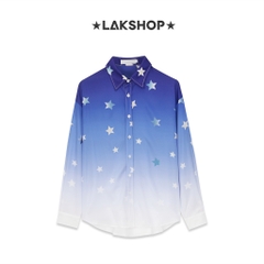 Áo Blue Star Motif Ombre Shirt
