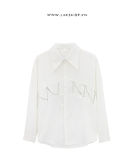 Áo Oversized White with Chain Shirt cx3